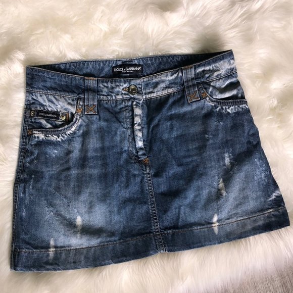 Dolce and gabbana skirt jean denim silver accent - Picture 15 of 16